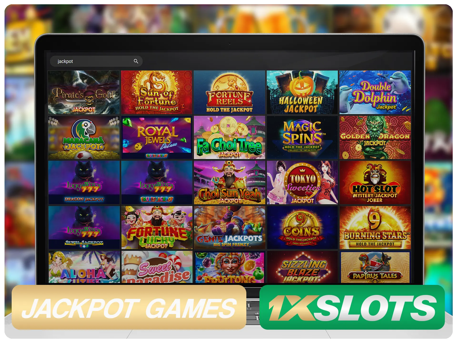 Juega a juegos con bote y gana todo el dinero de 1xSlots.