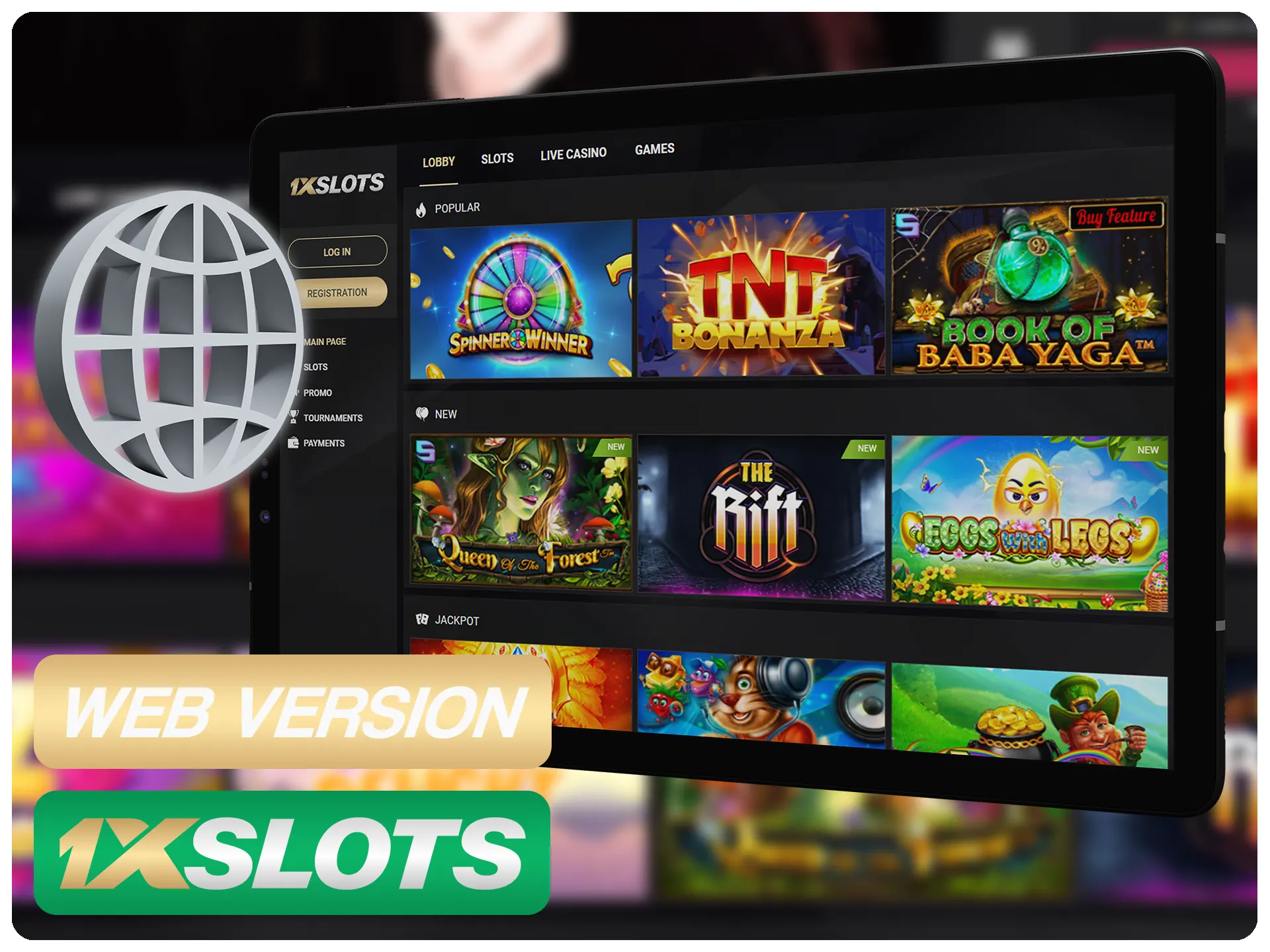 Utilice la versión web de 1xSlots en cualquier dispositivo con conexión a Internet.