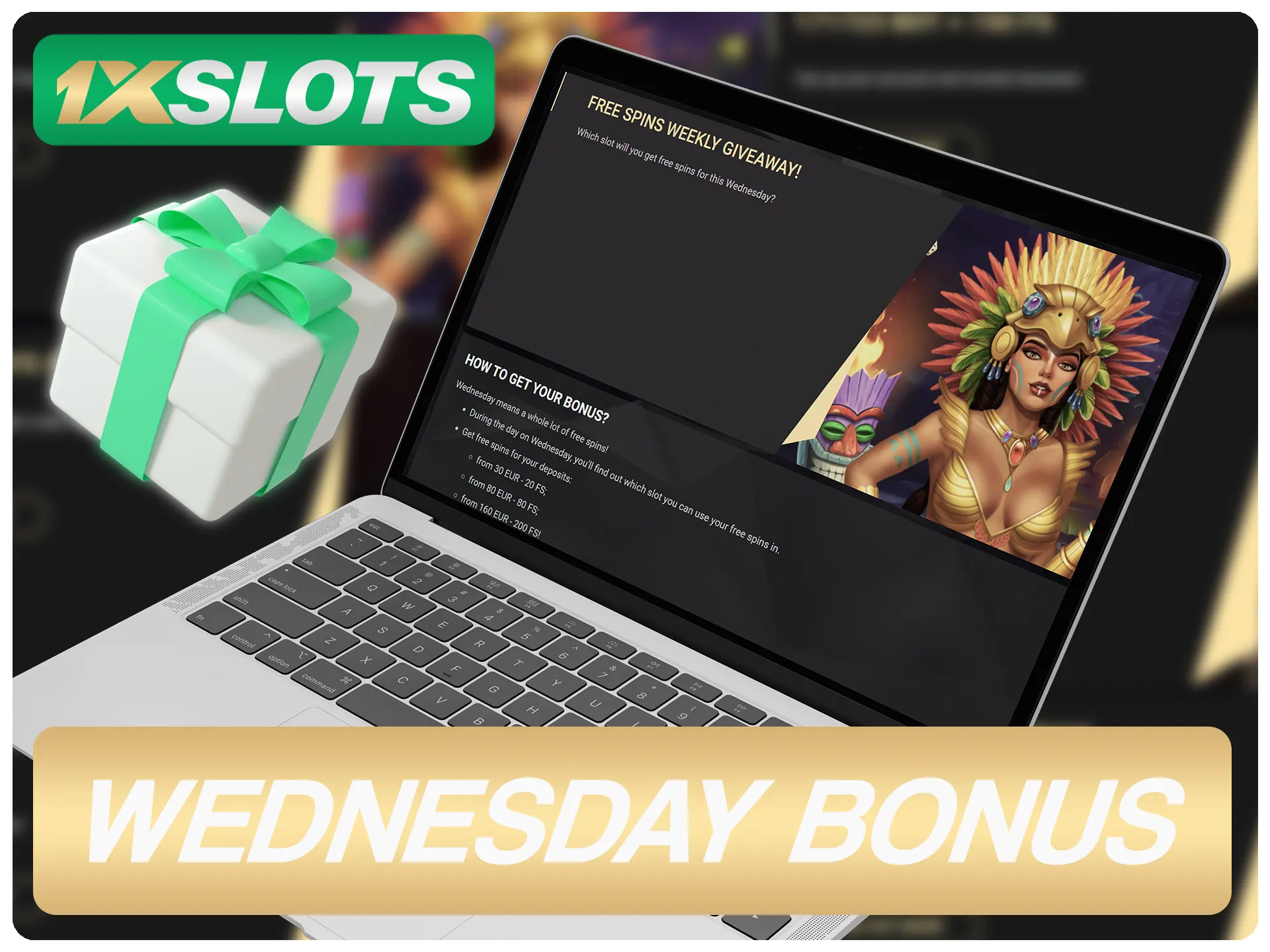 Visite la página de promociones de 1xSlots y reclame su bono del miércoles.